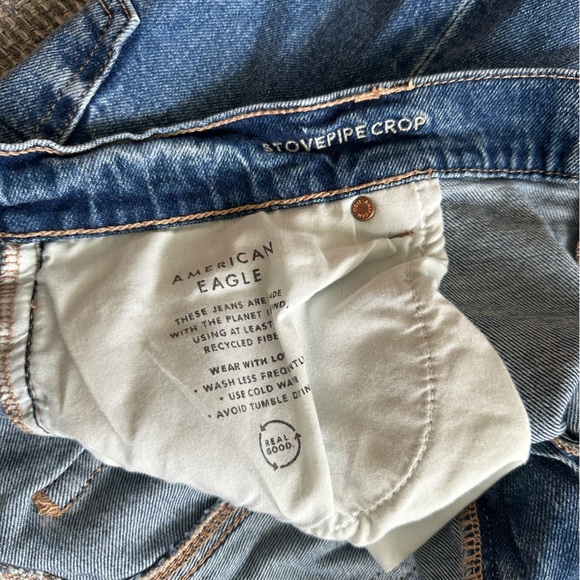 👖 American Eagle Relaxed Blue Stovepipe Crop Jeans – Size 16P (Petite) 💙 - Picture 5 of 5